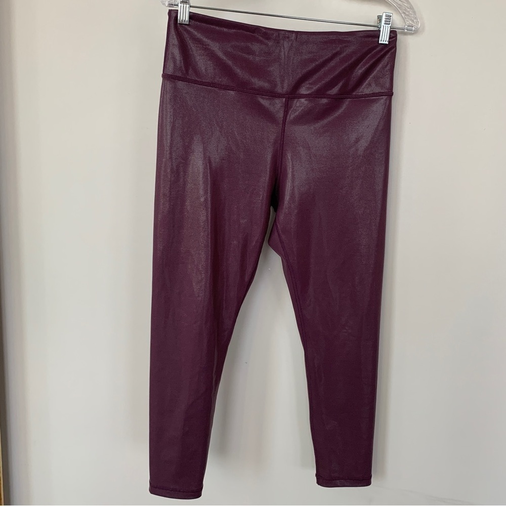 Zyia Dark Plum Shimmery Leggings Size 12